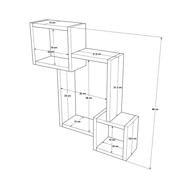 Hanah Home Ars3-W Estantería de Pared Blanca